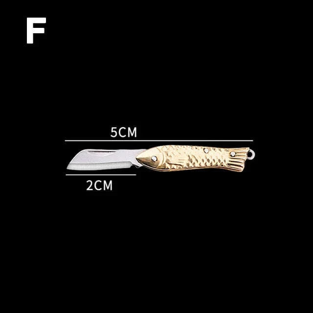 5cm Acrylic Mini Folding Knife Pendant for Outdoor Use-Color Wood