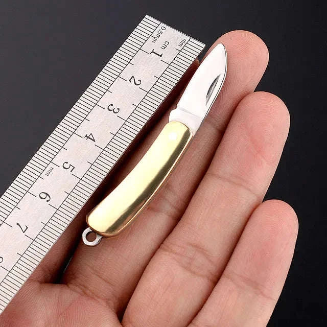 5cm Acrylic Mini Folding Knife Pendant for Outdoor Use-Color Wood