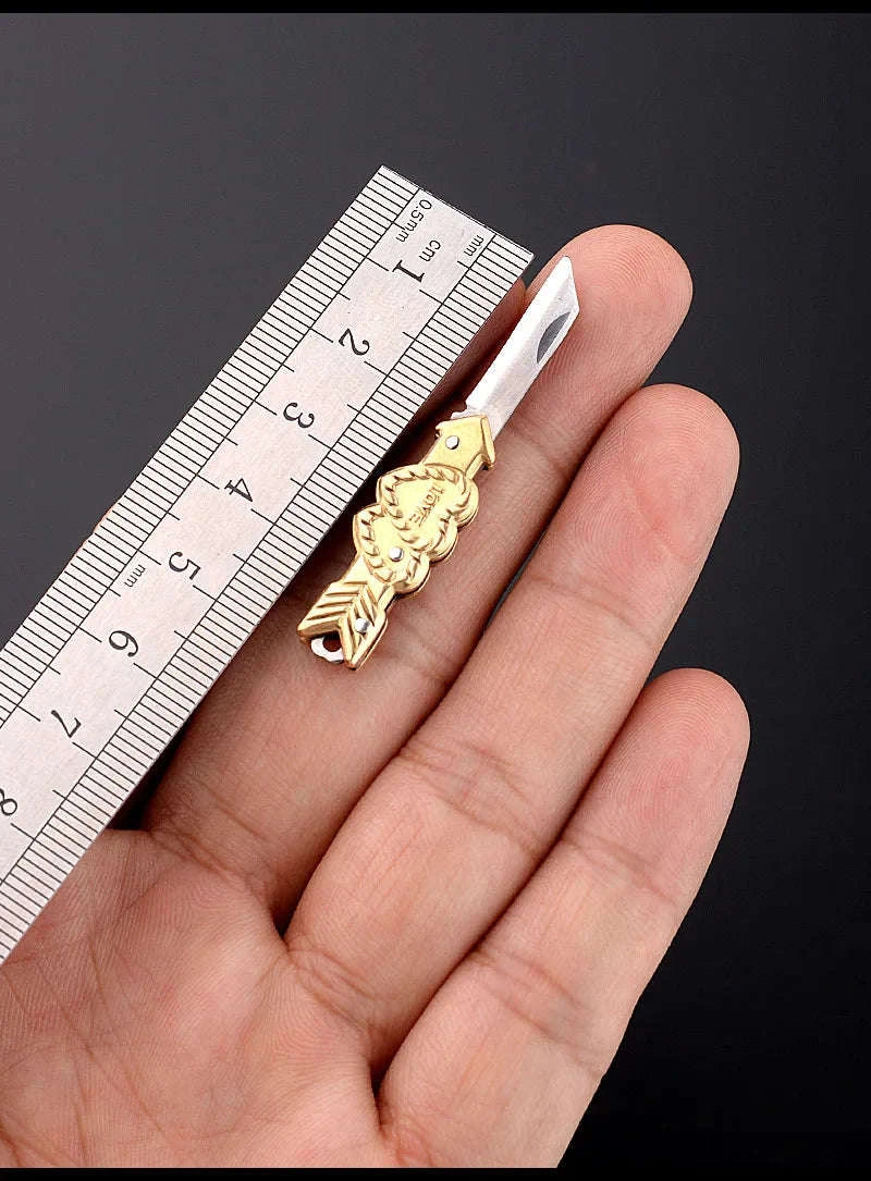 5cm Acrylic Mini Folding Knife Pendant for Outdoor Use-Color Wood