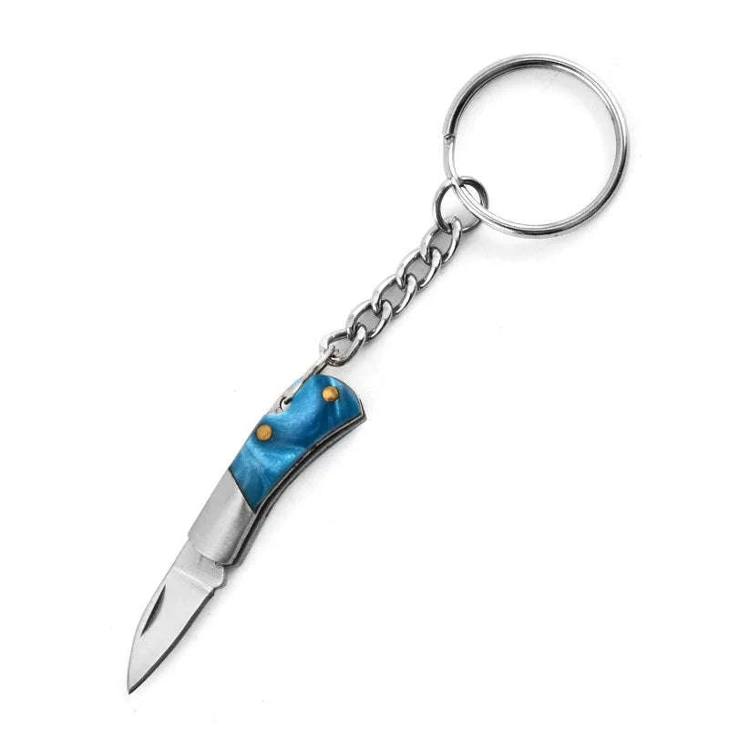 5cm Acrylic Mini Folding Knife Pendant for Outdoor Use-Color Wood