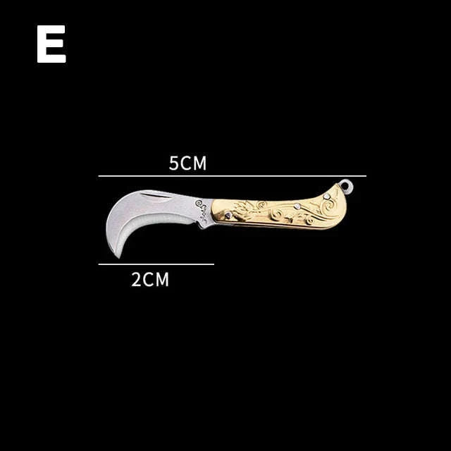 5cm Acrylic Mini Folding Knife Pendant for Outdoor Use-Color Wood