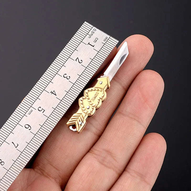 5cm Acrylic Mini Folding Knife Pendant for Outdoor Use-Color Wood