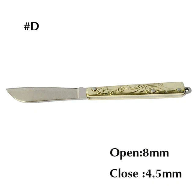 5cm Acrylic Mini Folding Knife Pendant for Outdoor Use-Color Wood