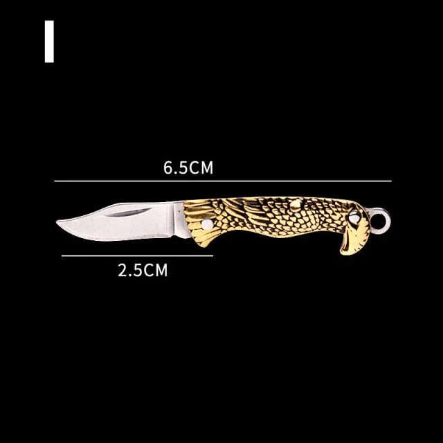 5cm Acrylic Mini Folding Knife Pendant for Outdoor Use-Color Wood