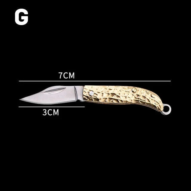 5cm Acrylic Mini Folding Knife Pendant for Outdoor Use-Color Wood