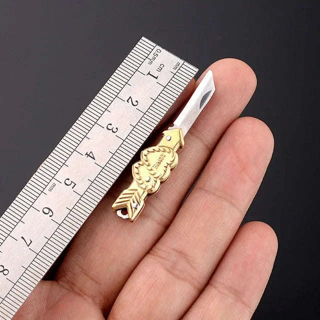 5cm Acrylic Mini Folding Knife Pendant for Outdoor Use-Color Wood