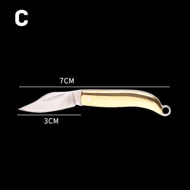 5cm Acrylic Mini Folding Knife Pendant for Outdoor Use-Color Wood