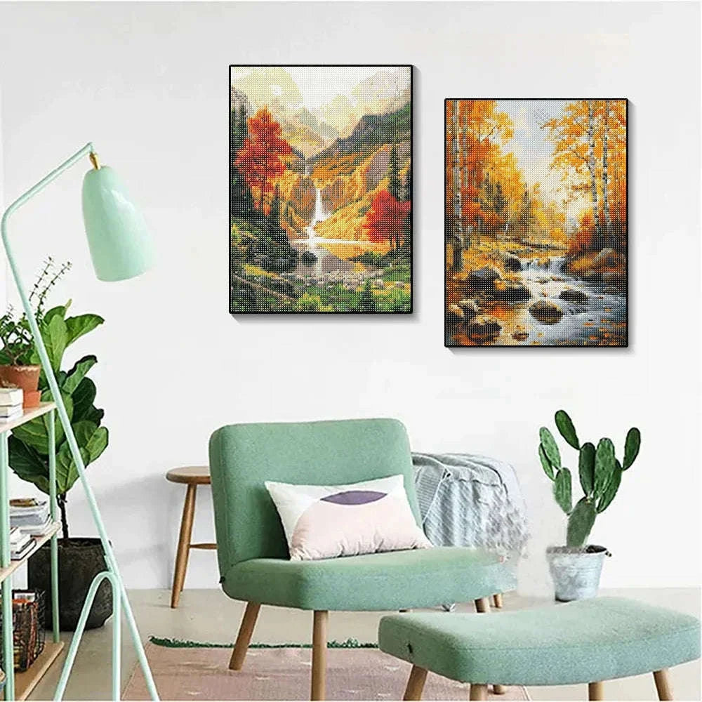 5D Forest Landscape Diamond Painting Kit-FDX3693 / 50x70cm Square
