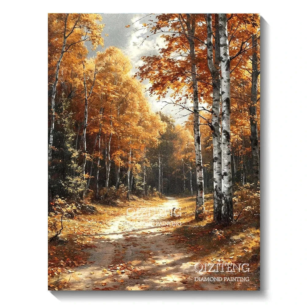5D Forest Landscape Diamond Painting Kit-FDX3693 / 50x70cm Square