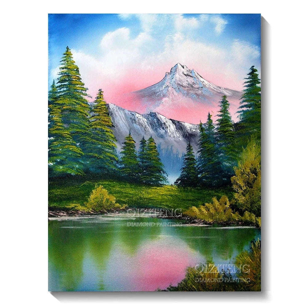 5D Forest Landscape Diamond Painting Kit for Relaxing Crafting-FDX3693 / 50x70cm Square