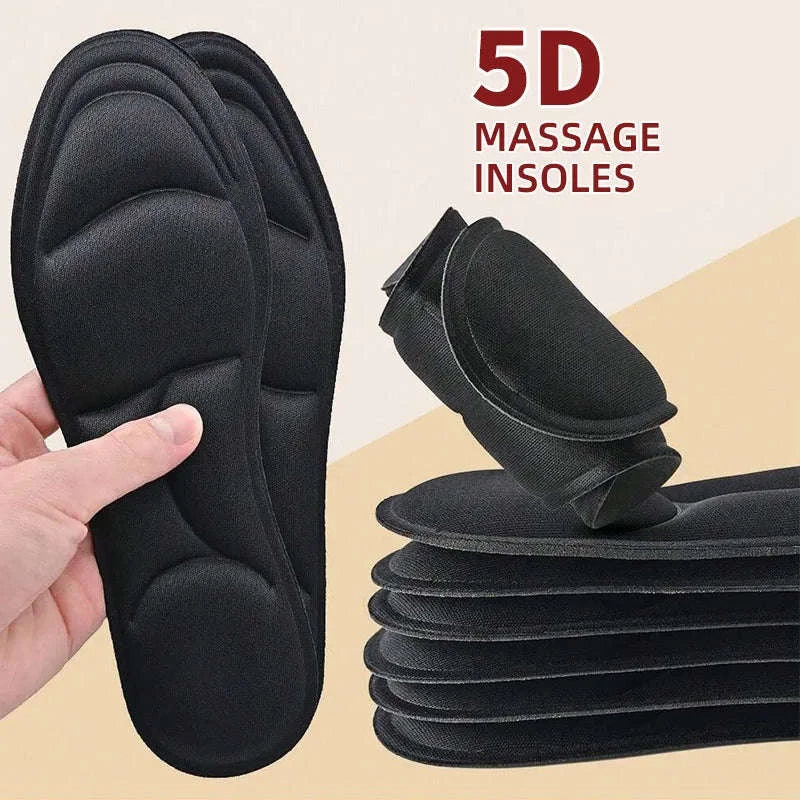 5D Massage Memory Foam Insoles for Shoes-2pairs-Beige / EU39-40