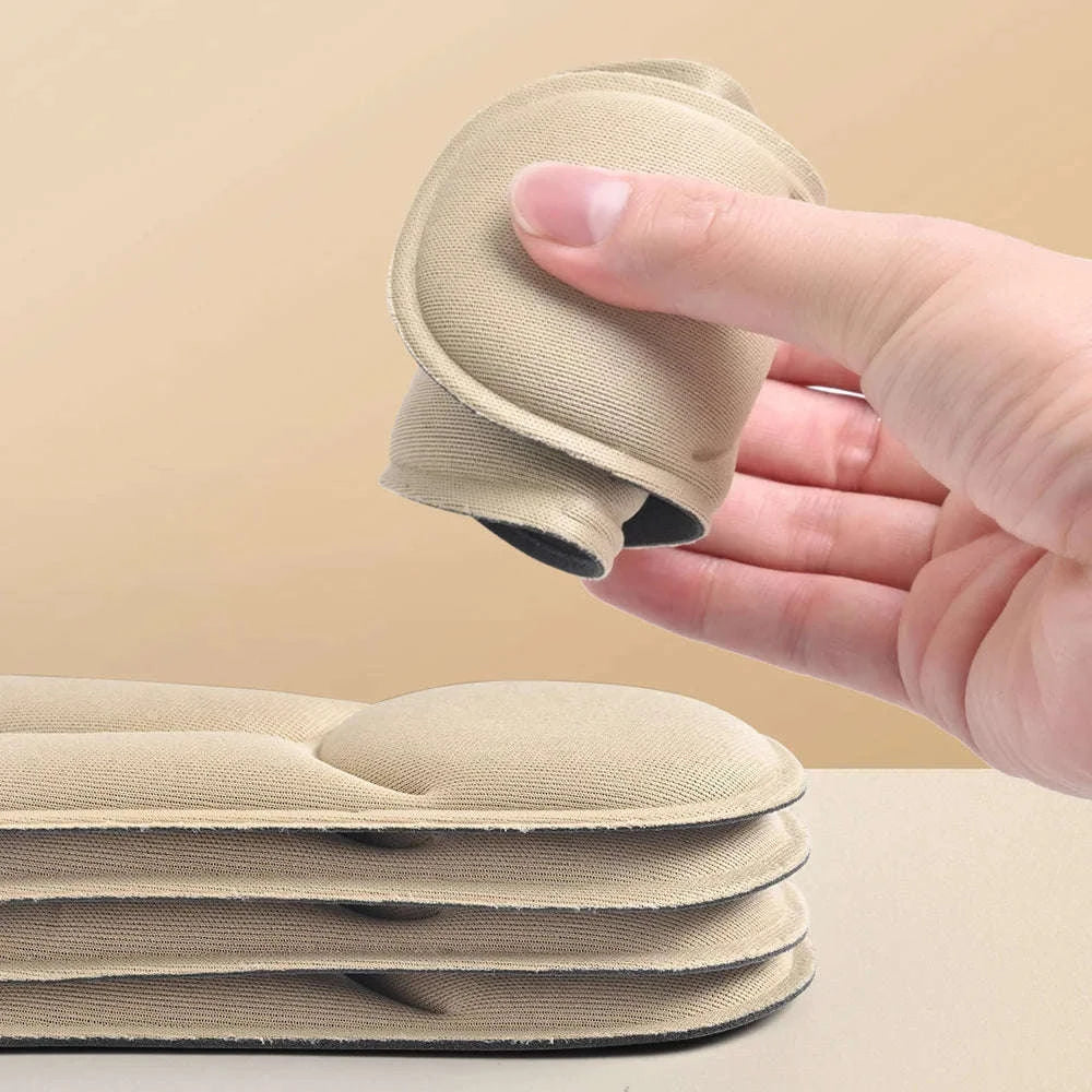 5D Massage Memory Foam Insoles for Shoes-2pairs-Beige / EU39-40