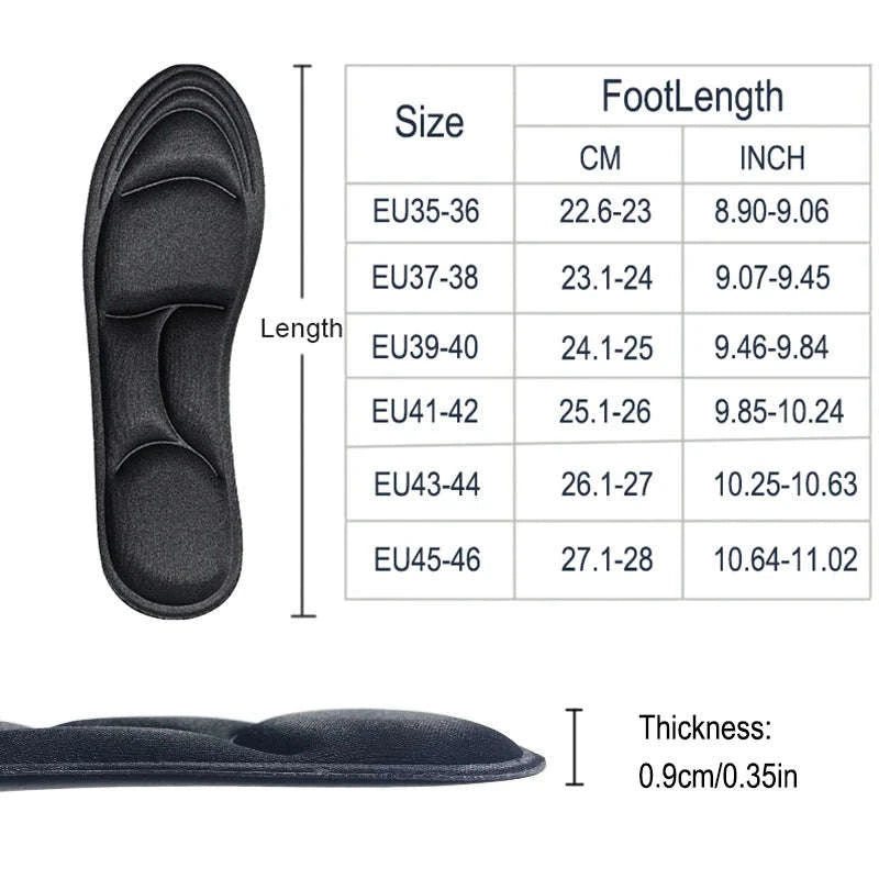 5D Massage Memory Foam Insoles for Shoes-2pairs-Beige / EU39-40