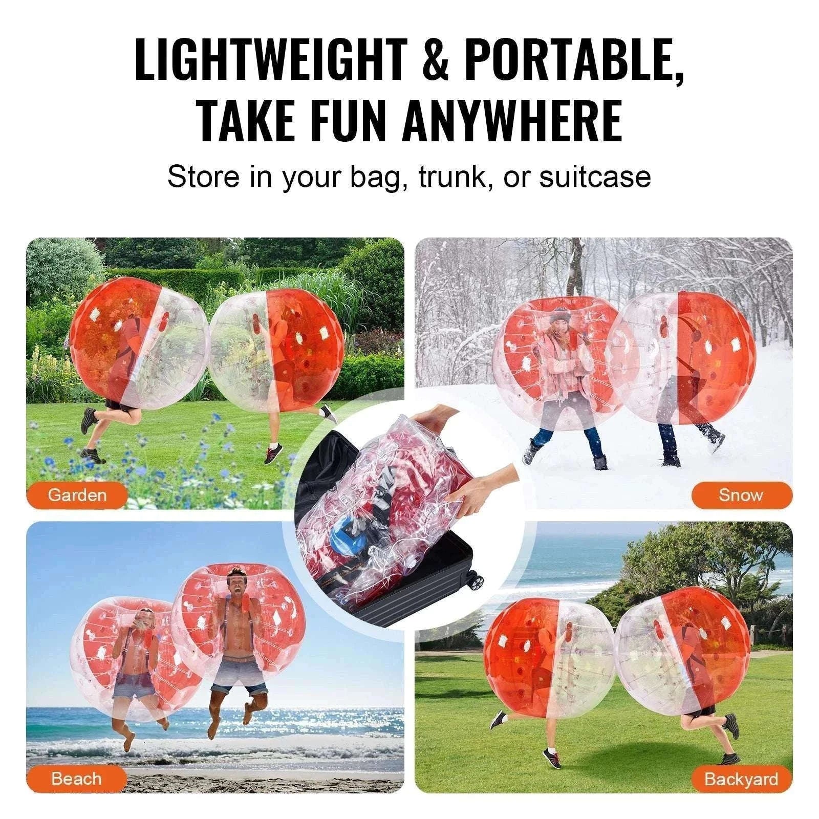5FT Inflatable Bumper Ball for Teens & Adults Bubble Soccer Fun-red and clear / GERMANY