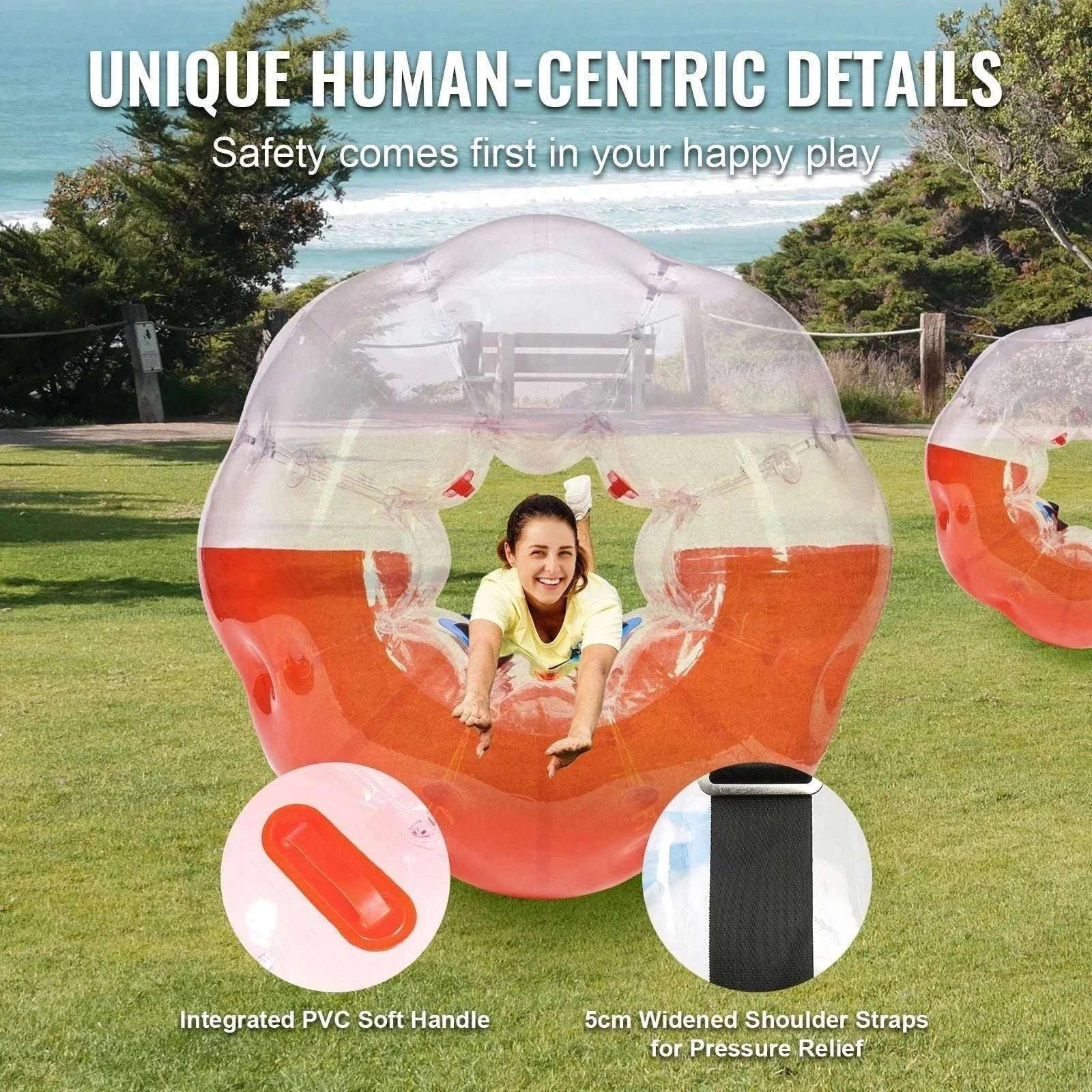 5FT Inflatable Bumper Ball for Teens & Adults Bubble Soccer Fun-red and clear / GERMANY