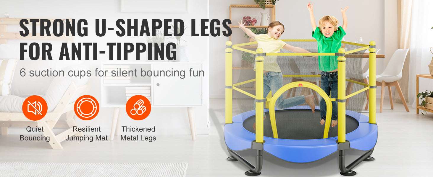 5FT Kids Trampoline with Safety Net, Hoop & Balls Indoor Outdoor-5ft / United States