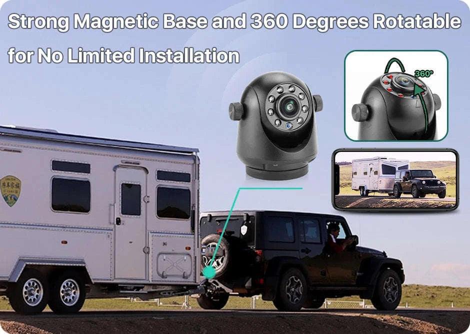 5G WiFi Magnetic Wireless Rear View Camera for Trailer RV Truck-China Mainland