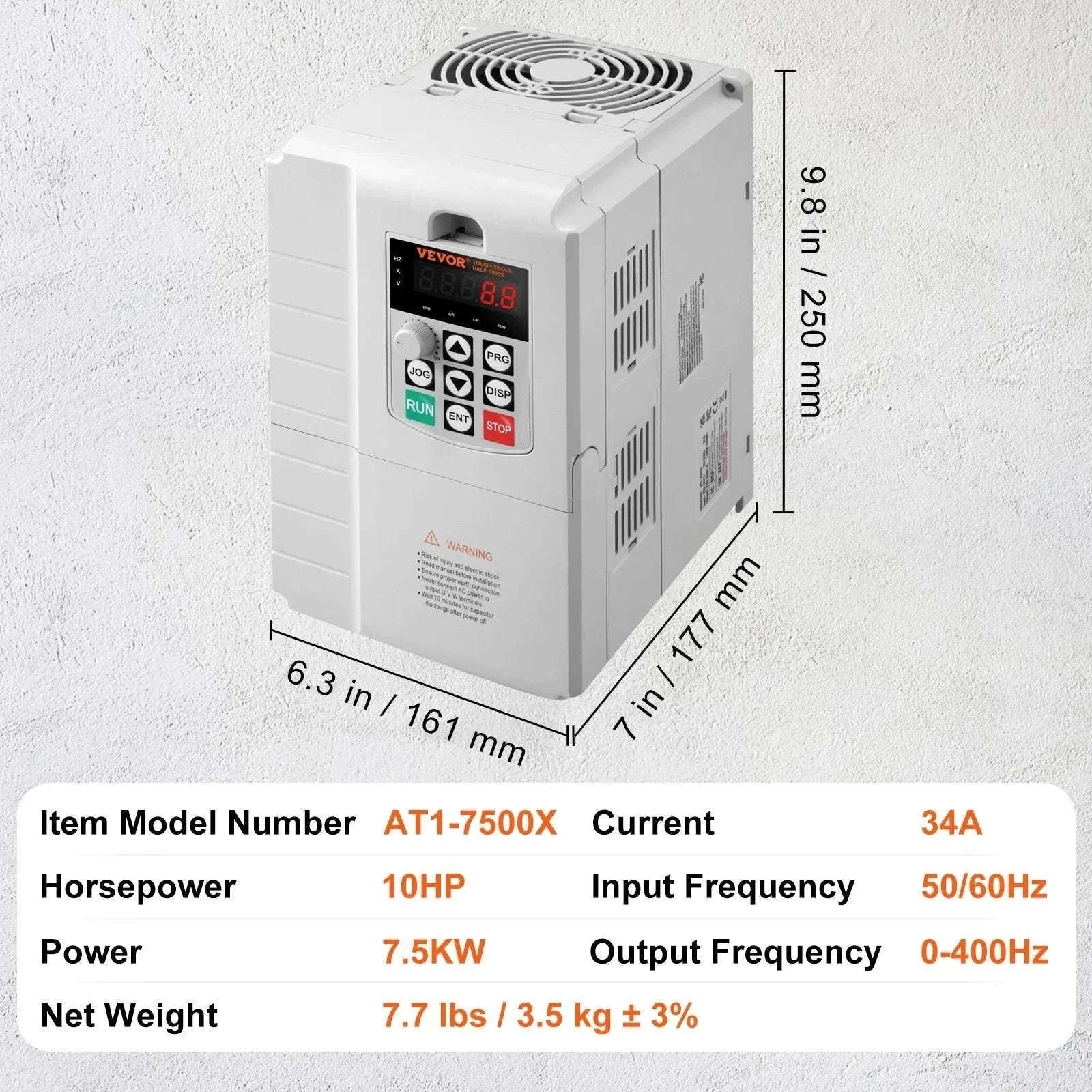 5HP 4KW Variable Frequency Drive 220V Single to 3 Phase Motor Control-10HP 220V / United States