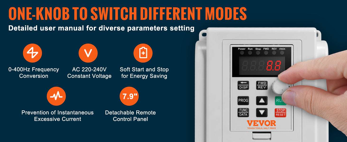 5HP 4KW Variable Frequency Drive 220V Single to 3 Phase Motor Control-10HP 220V / United States
