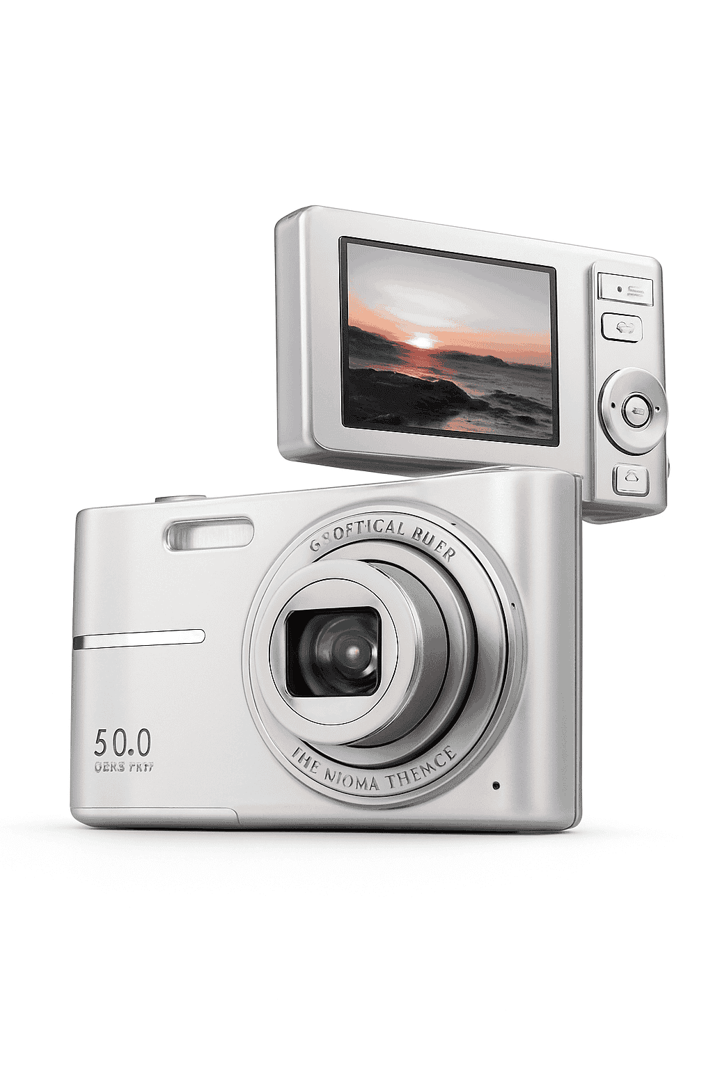 5K 50MP Mini Digital Camera with 16X Zoom, 2.4 Inch IPS Display & Flash-Only Charging Cable
