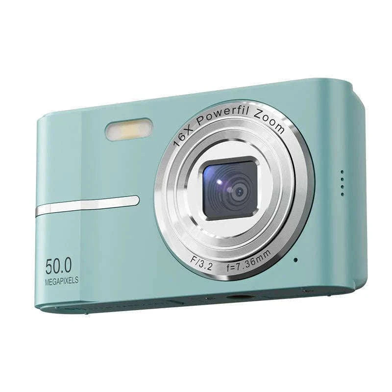 5K 50MP Mini Digital Camera with 16X Zoom, 2.4 Inch IPS Display & Flash-Only Charging Cable