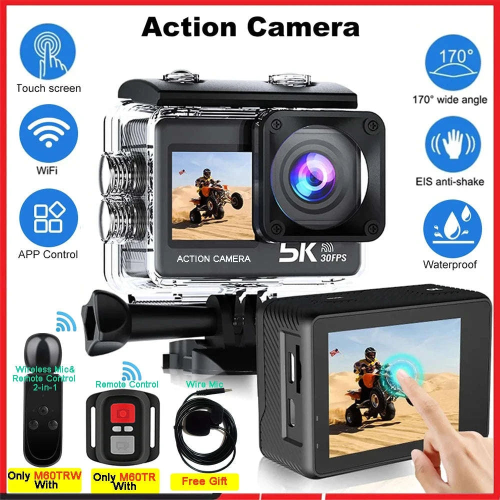 5K Action Camera 4K60FPS Dual Screen Waterproof WiFi Sports Cam-M60TR Option 5