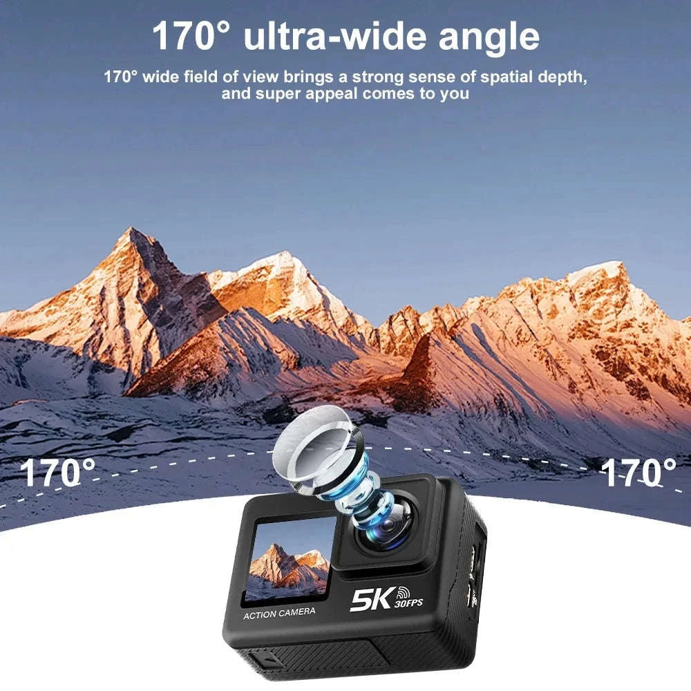 5K Action Camera 4K60FPS Dual Screen Waterproof WiFi Sports Cam-M60TR Option 5