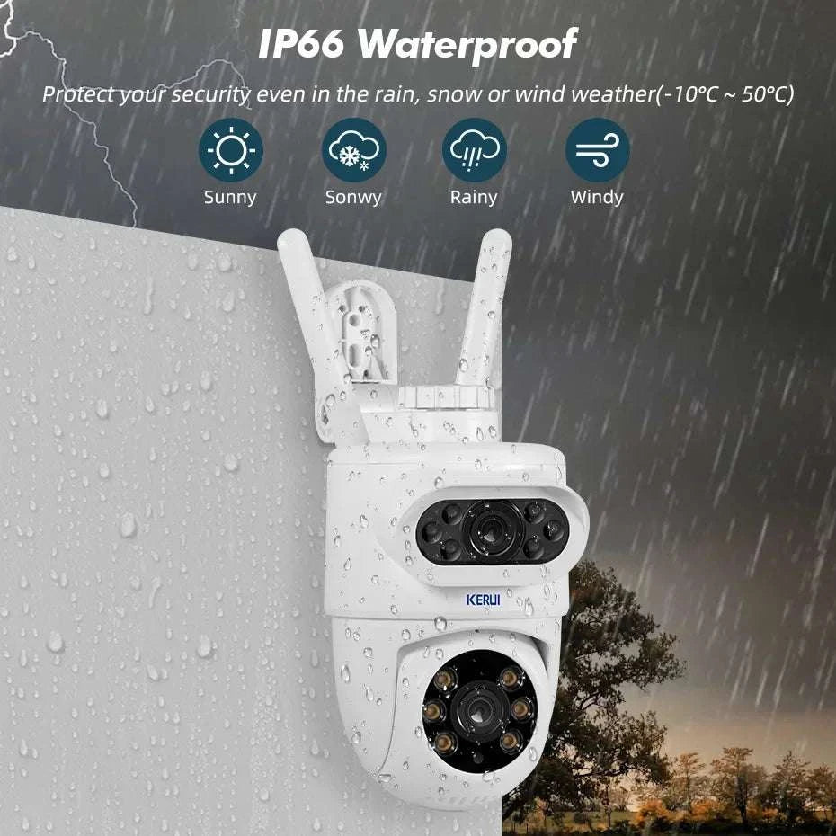 5K Dual Lens Outdoor PTZ Security Camera with WiFi & Night Vision-5K With 32GB Card / US Plug