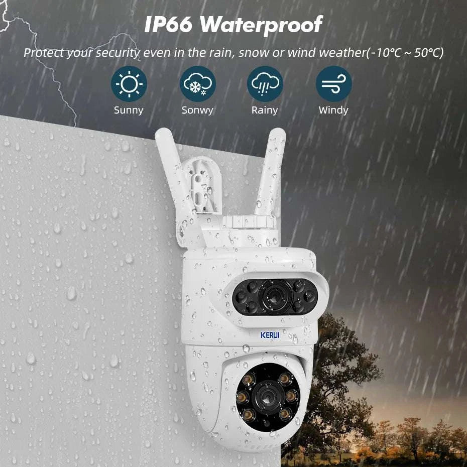 5K Dual Lens Outdoor PTZ Security Camera with WiFi & Night Vision-5K With 32GB Card / US Plug