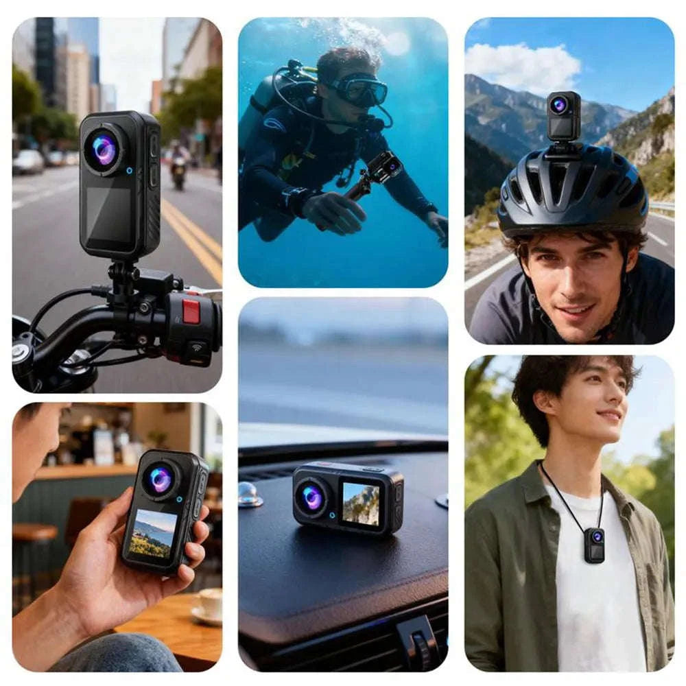 5K Thumb Action Camera 4K 60FPS Touch Screen Waterproof Body Camera-1080P