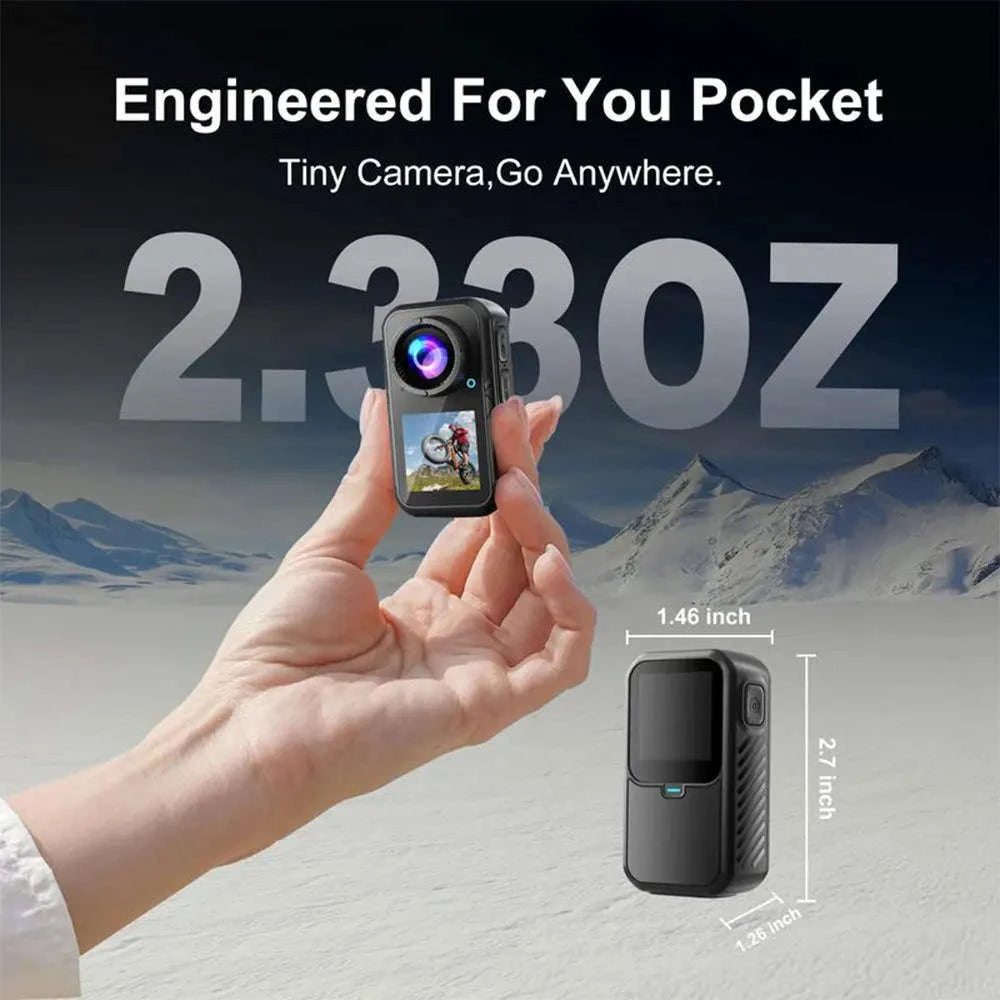 5K Thumb Action Camera 4K 60FPS Touch Screen Waterproof Body Camera-1080P
