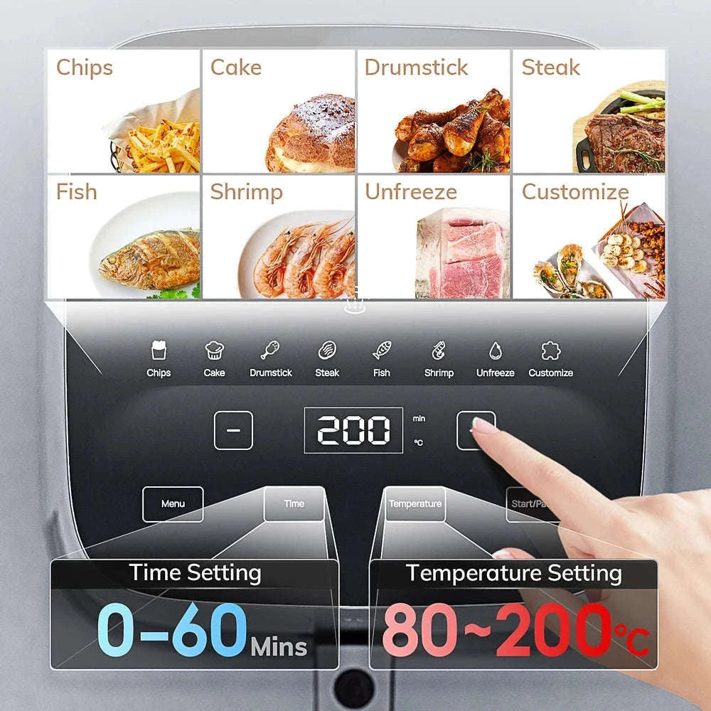 5L Air Fryer with Touch Controls and Viewing Window-ROUNY / Poland / EU