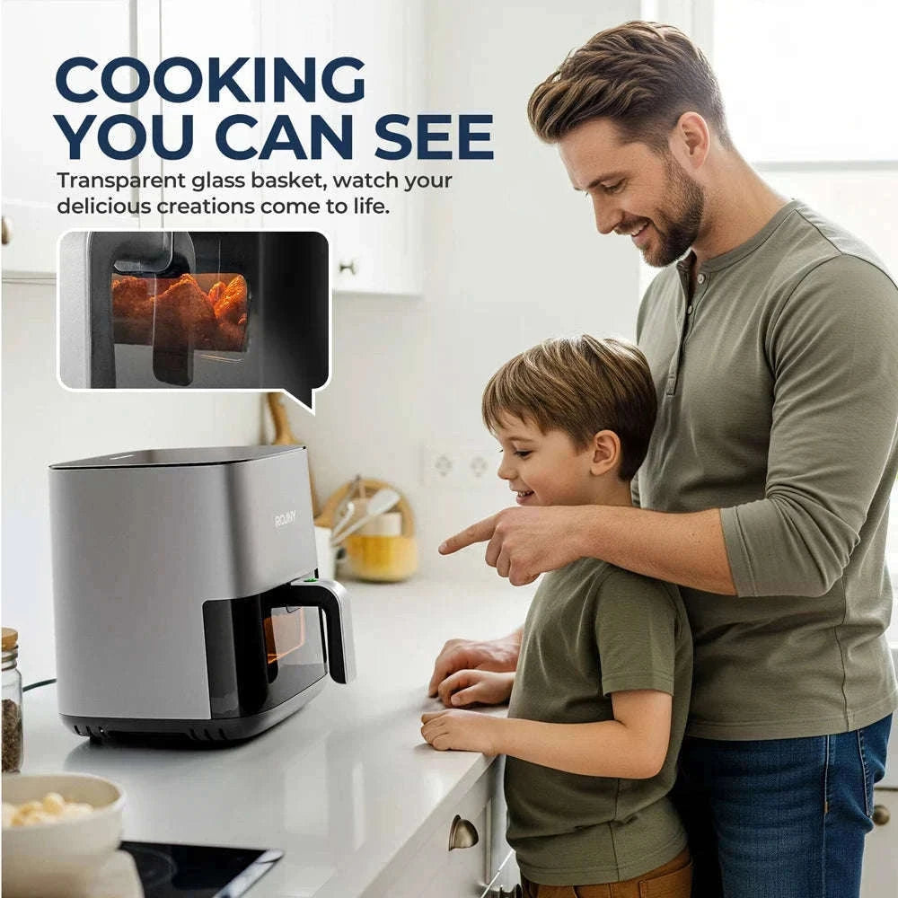 5L Air Fryer with Touch Controls and Viewing Window-ROUNY / Poland / EU