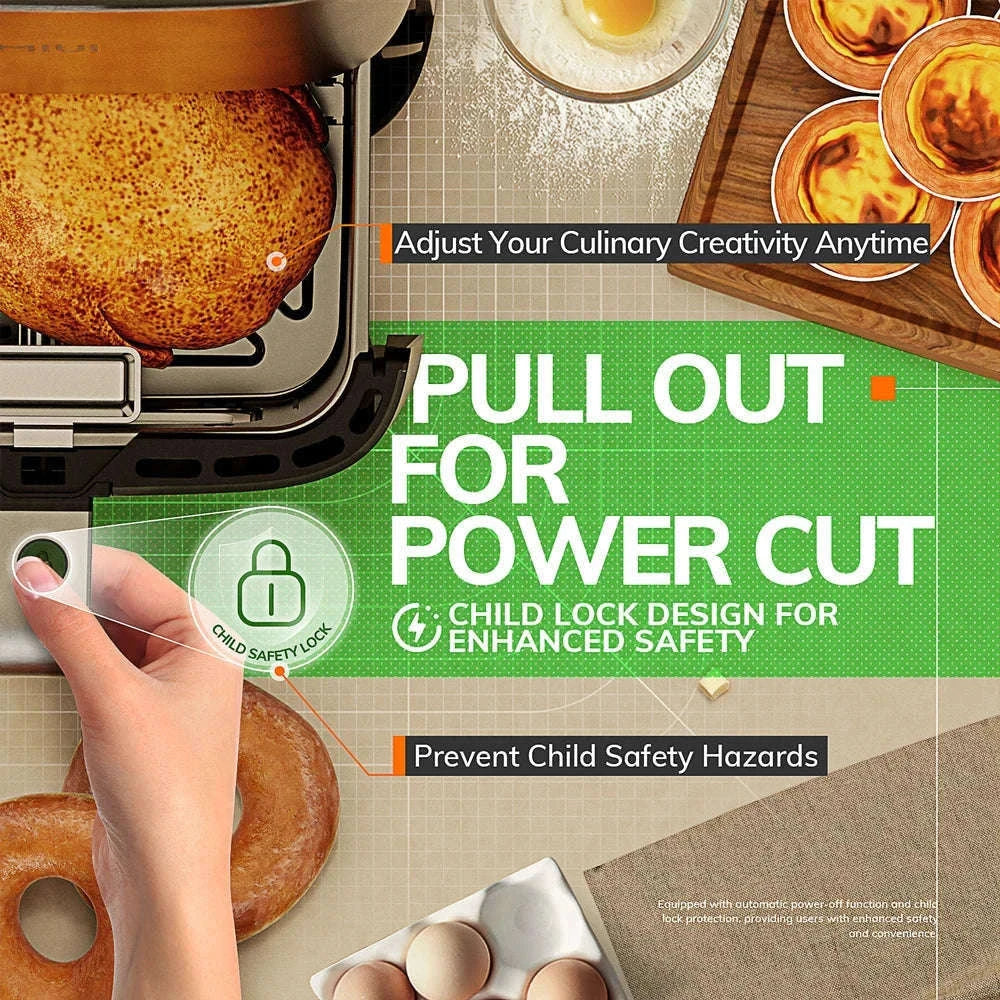 5L Air Fryer with Touch Controls and Viewing Window-ROUNY / Poland / EU