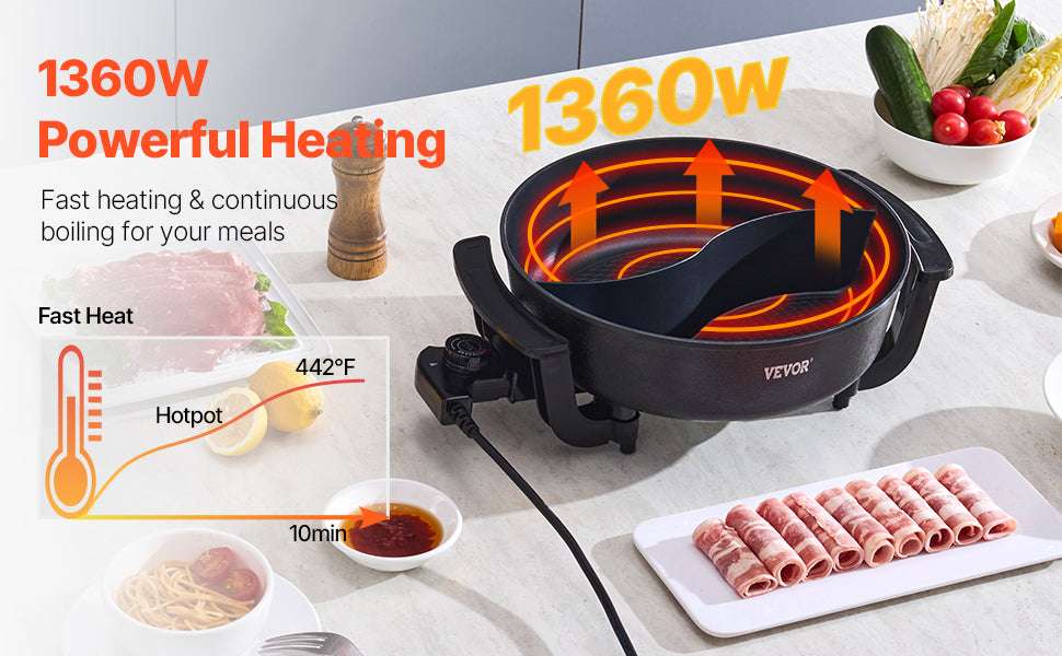 5L Dual Flavor Electric Hot Pot with Divider for 6–10 People-5L / United States