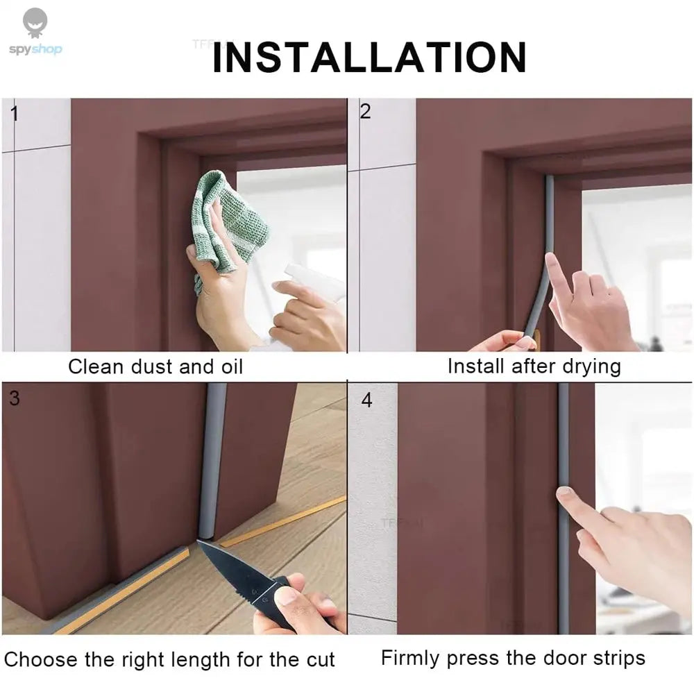 5m/10m Weather Stripping Door Seal Strip Diep Self-adhesive Draft Stopper Tape Window Insulation Noise Rubber Sealing Strip Spy-shop.com