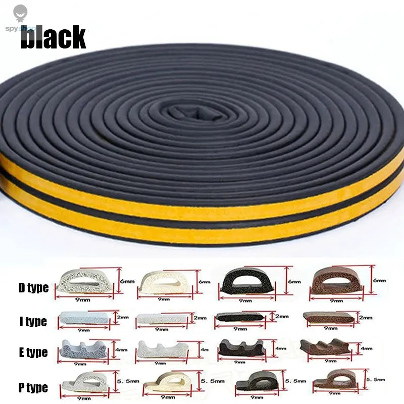 5m/10m Weather Stripping Door Seal Strip Diep Self-adhesive Draft Stopper Tape Window Insulation Noise Rubber Sealing Strip Spy-shop.com