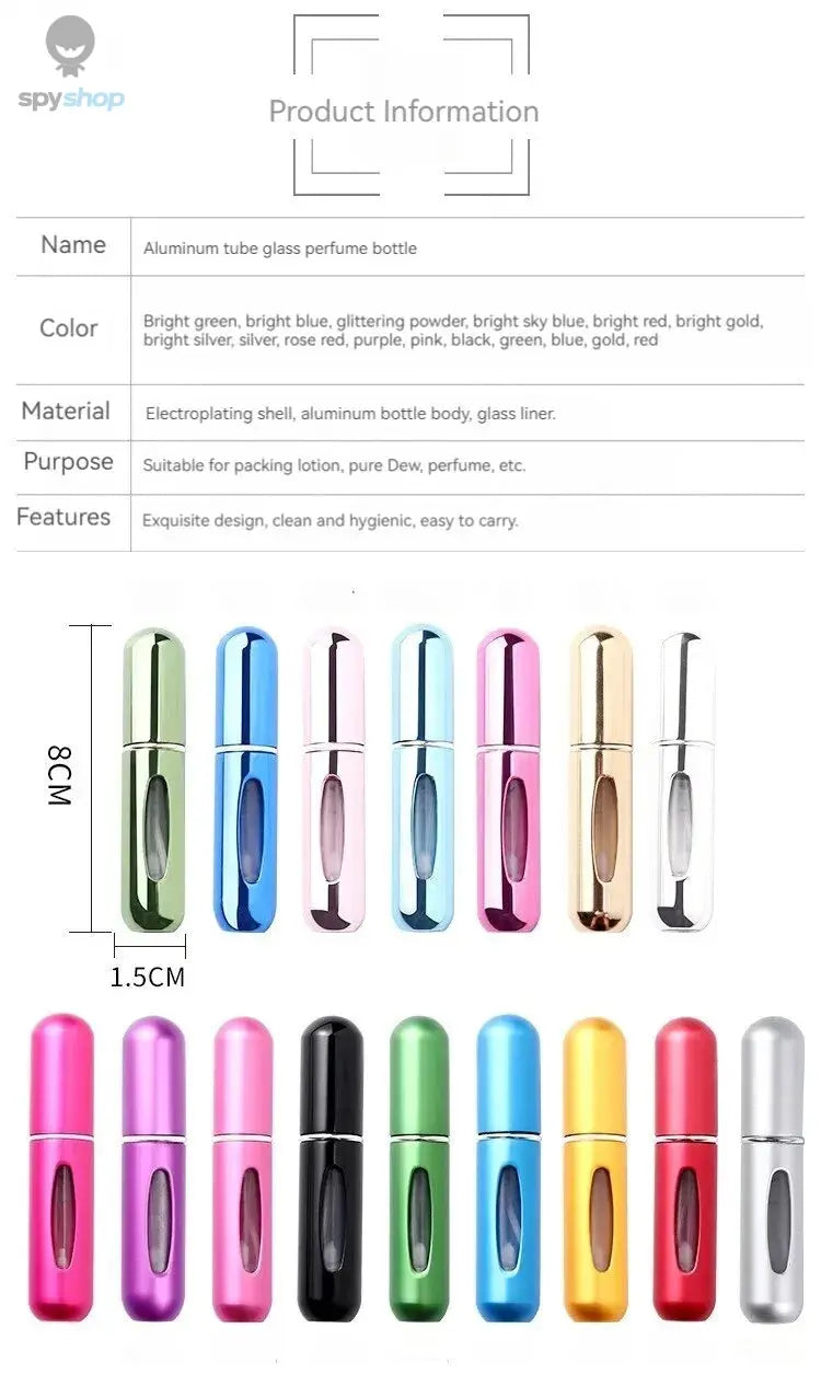 5ml Perfume Sub-bottles Bottom Filling High-end Portable Press Spray Small Spray Bottle Empty Bottle Sample Subpackaging Device Spy-shop.com