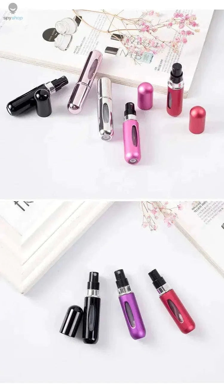5ml Bottom-Fill Refillable Perfume Atomizer with Metal Case-5ml Matte red