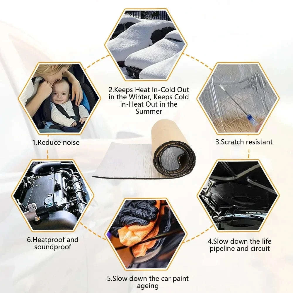 5mm/10mm Sound Deadening Heat Insulation Mat-400x250x10mm