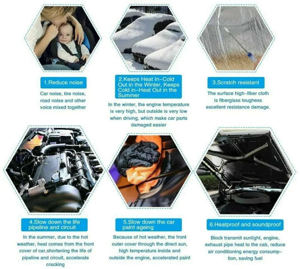 5mm Aluminum Foil Car Sound Insulation Mat Set-as shown