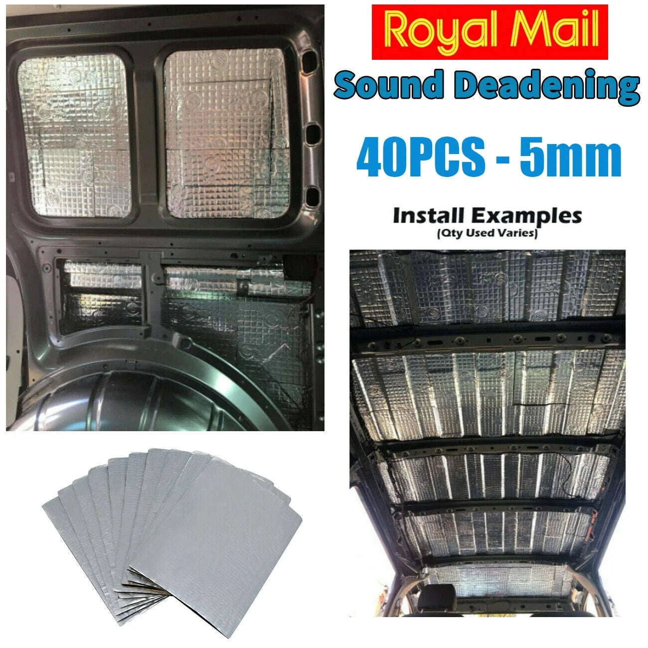5mm Aluminum Foil Car Sound Insulation Mat Set-as shown