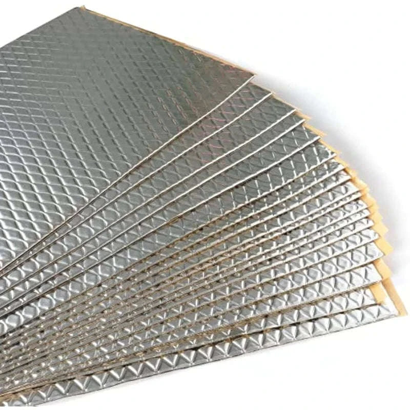5mm Aluminum Foil Car Sound Insulation Mat Set-as shown