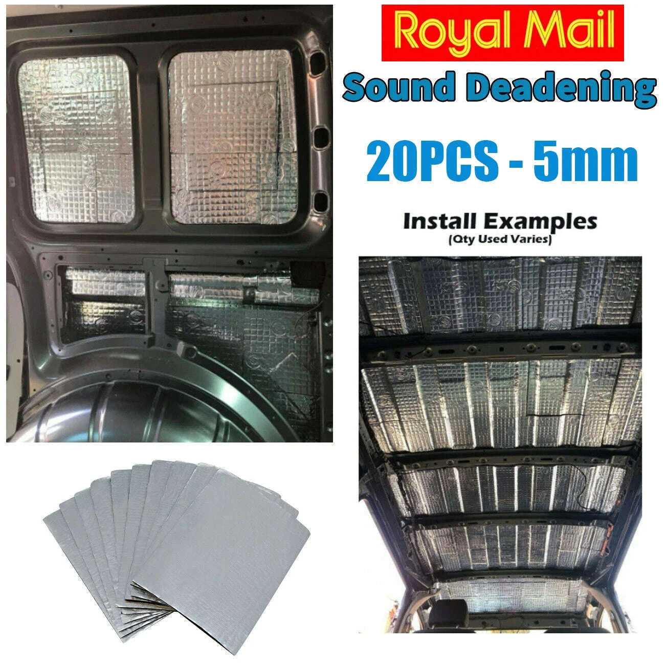 5mm Aluminum Foil Car Sound Insulation Mat Set-as shown