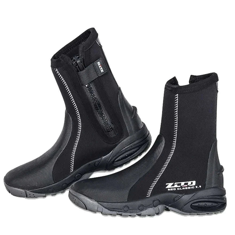 5mm Neoprene Dive Boots with Side Zipper for Water Protection-8(39-40) / BB51