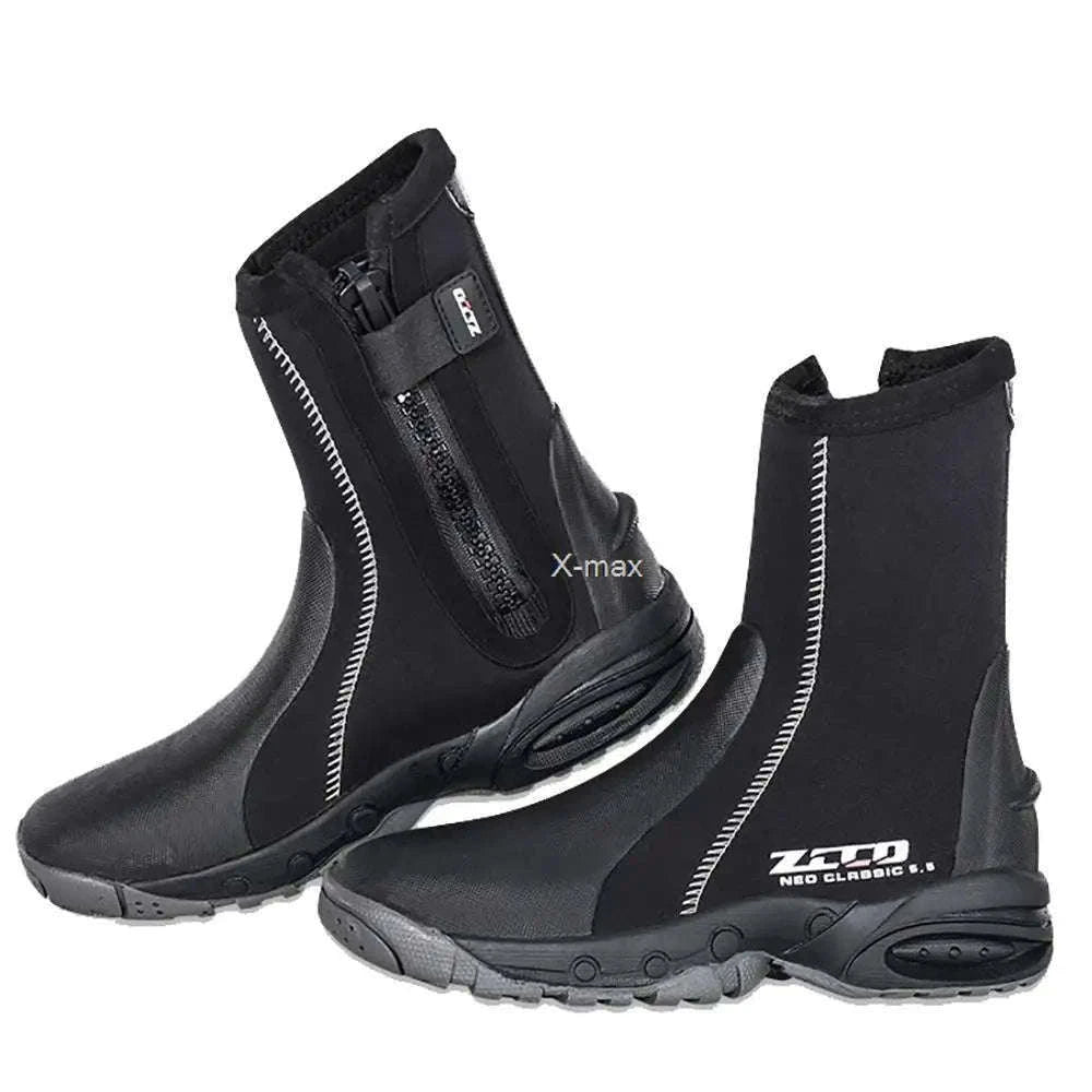 5mm Neoprene Dive Boots with Side Zipper for Water Protection-8(39-40) / BB51