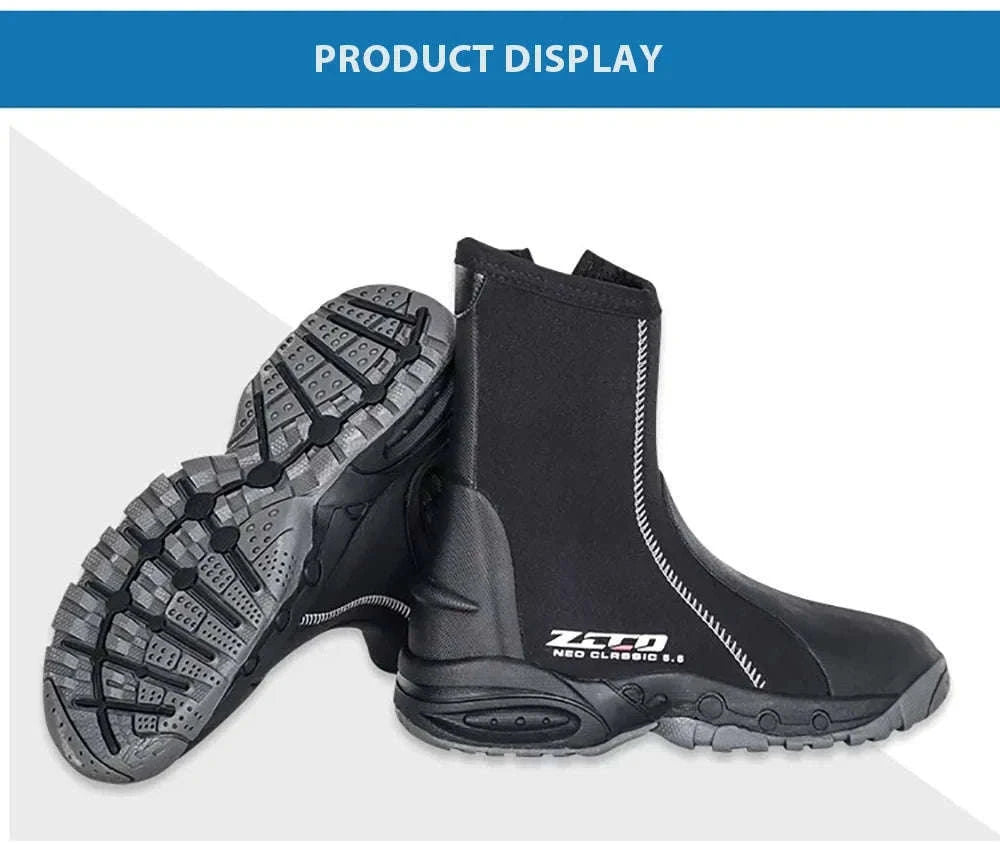 5mm Neoprene Dive Boots with Side Zipper for Water Protection-8(39-40) / BB51