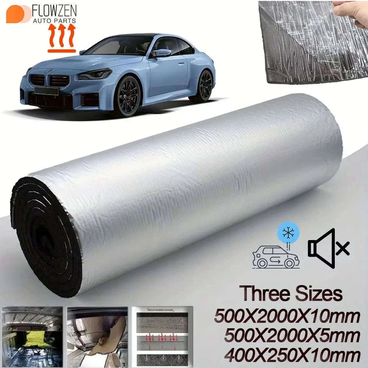 5mm Self-Adhesive Car Soundproofing Mat Heat Insulation Roll-2000x500x5mm