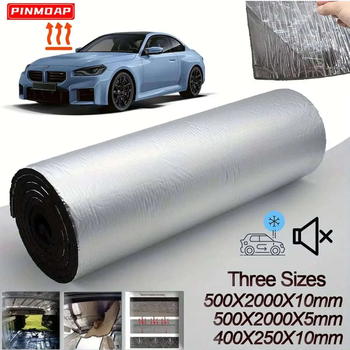 5mm Self-Adhesive Car Soundproofing Mat Heat Insulation Roll-2000x500x5mm