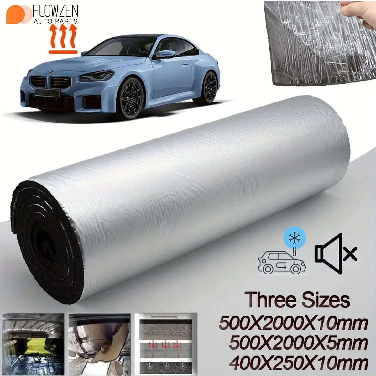 5mm Self-Adhesive Car Soundproofing Mat Heat Insulation Roll-2000x500x5mm